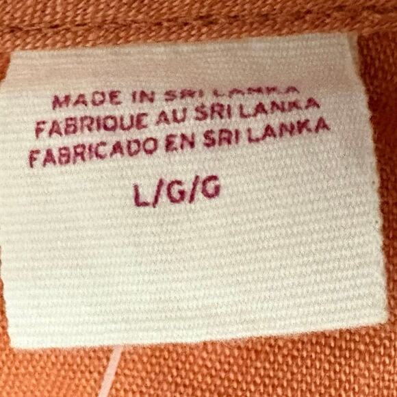 Levi’s Linen Cotton Puff Sleeve Blouse Sz L Rust Burnt Orange Button Front Top - Picture 9 of 10